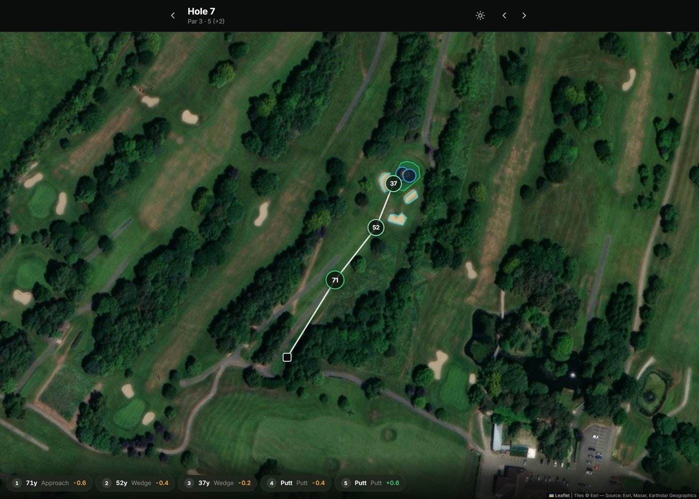 Hole replay on satellite imagery